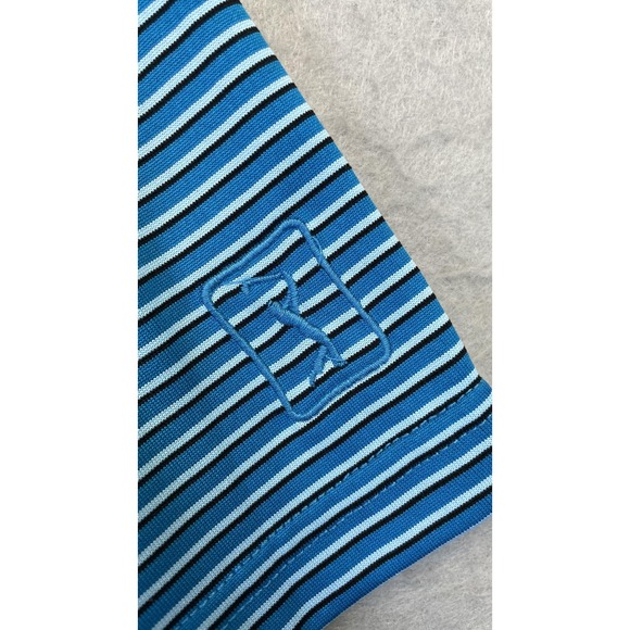 PGA TOUR Polo Shirt Mens 2XL Blue Striped Performance Golf Short Sleeve Stretch‎ - Picture 2 of 7